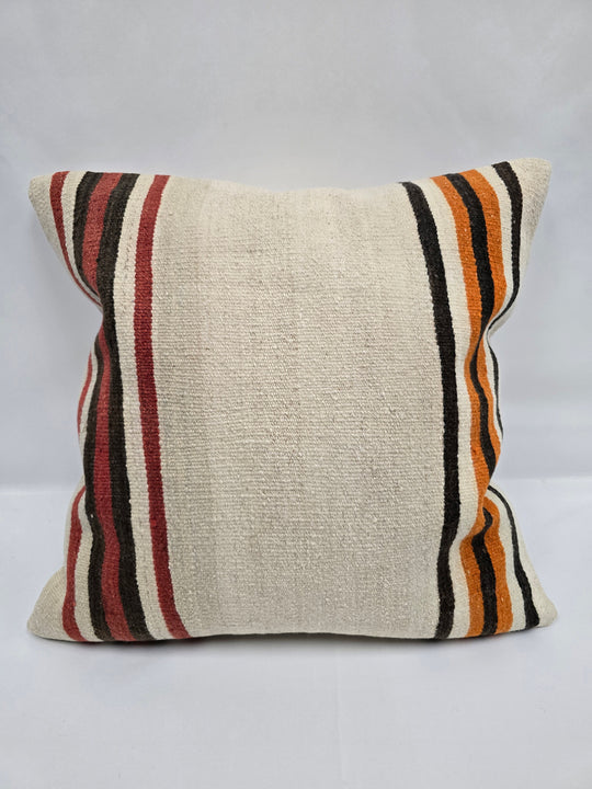 Turkish Hemp Pillow Natural Red Brown Orange Beige Pillow Cushion Cover 24" x 24" #9232