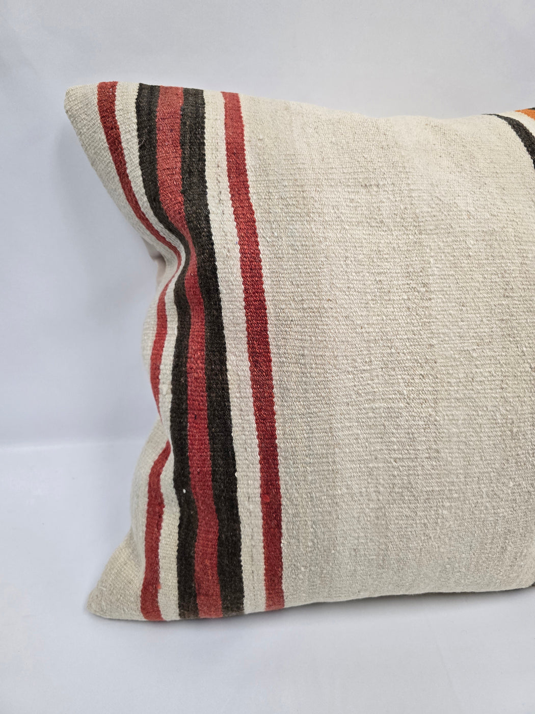 Turkish Hemp Pillow Natural Red Brown Orange Beige Pillow Cushion Cover 24" x 24" #9232