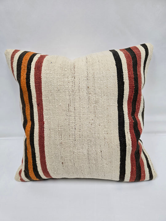 Turkish Hemp Pillow Natural Red Black Orange Beige Pillow Cushion Cover 24" x 24" #9235