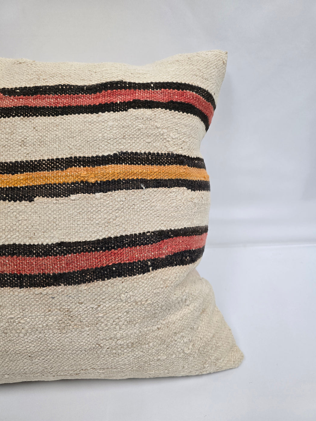 Turkish Hemp Pillow Natural Red Black Orange Beige Pillow Cushion Cover 24" x 24" #9233