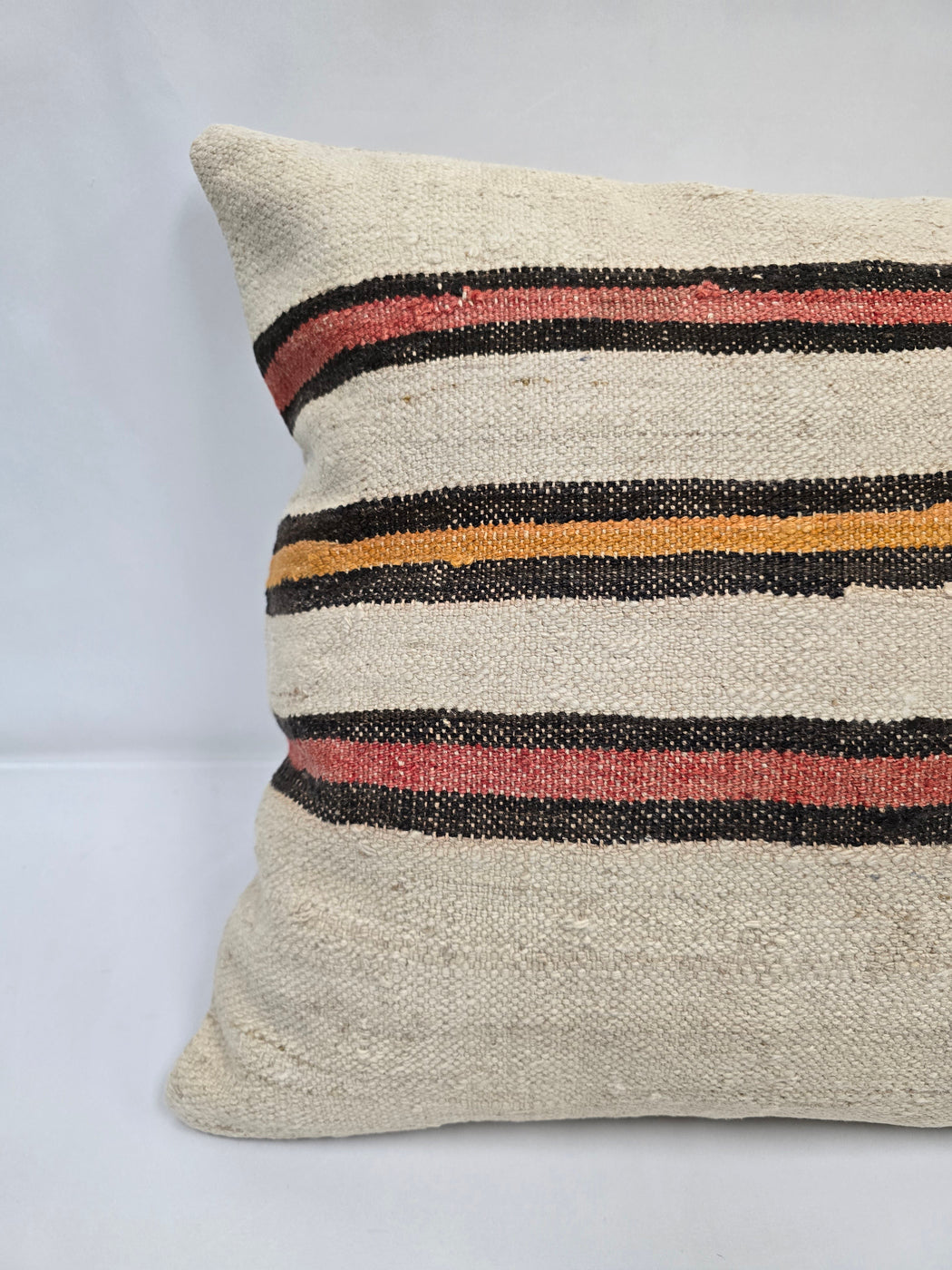 Turkish Hemp Pillow Natural Red Black Orange Beige Pillow Cushion Cover 24" x 24" #9233