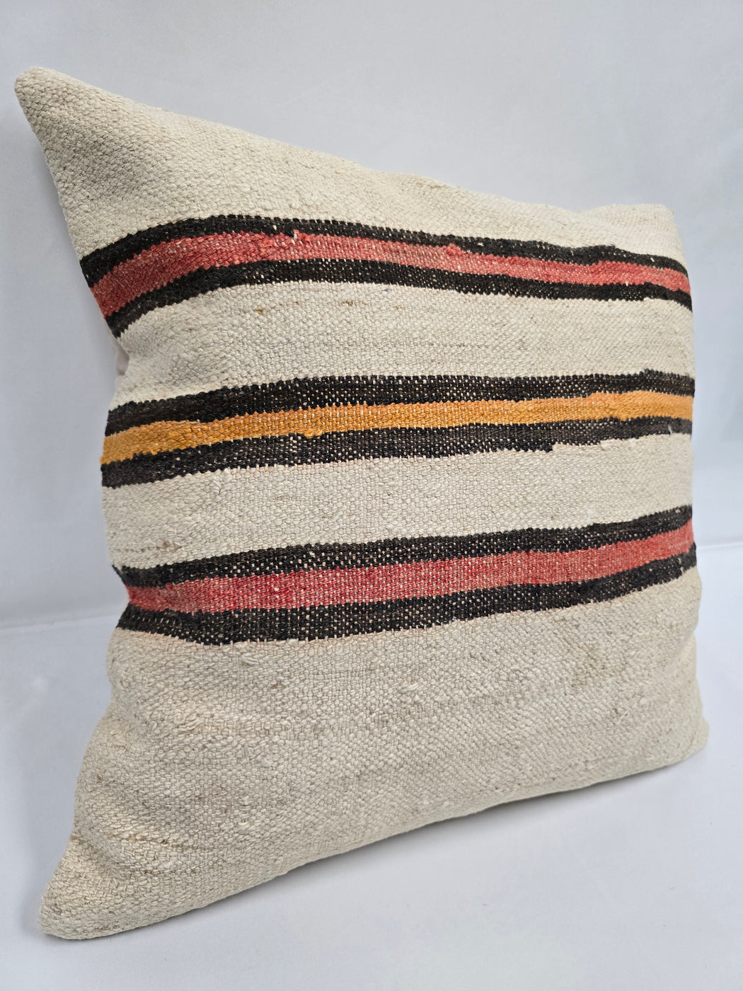Turkish Hemp Pillow Natural Red Black Orange Beige Pillow Cushion Cover 24" x 24" #9233