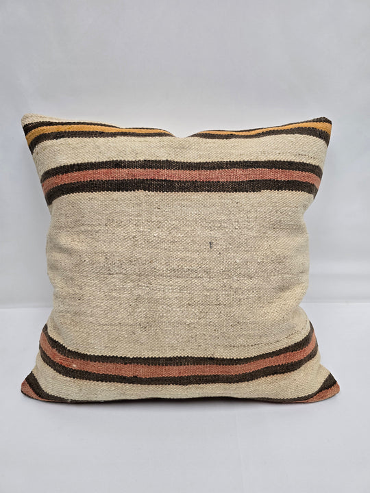 Turkish Hemp Pillow Natural Yellow Brown Pink Beige Pillow Cushion Cover 24" x 24" #9231