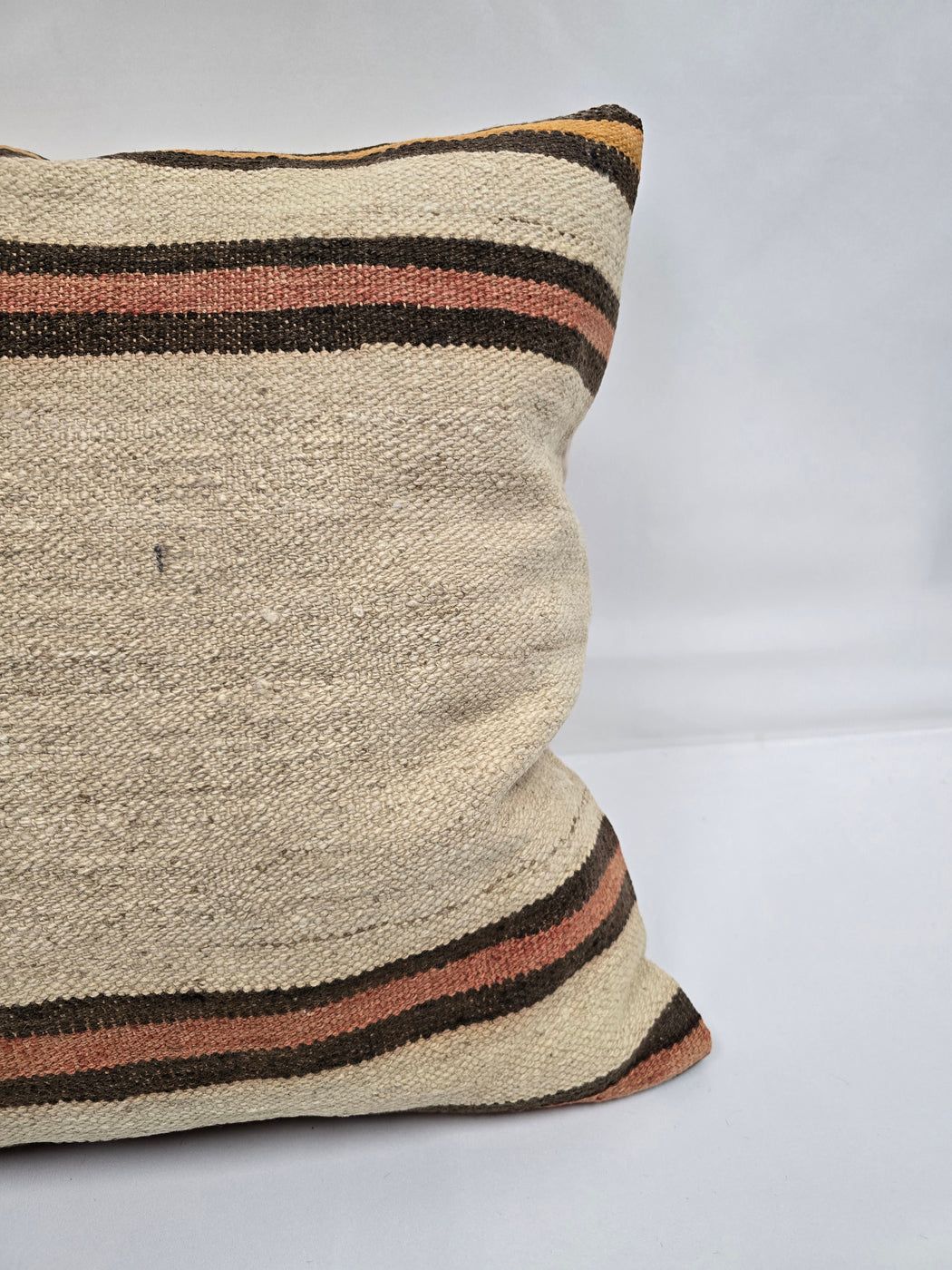 Turkish Hemp Pillow Natural Yellow Brown Pink Beige Pillow Cushion Cover 24" x 24" #9231