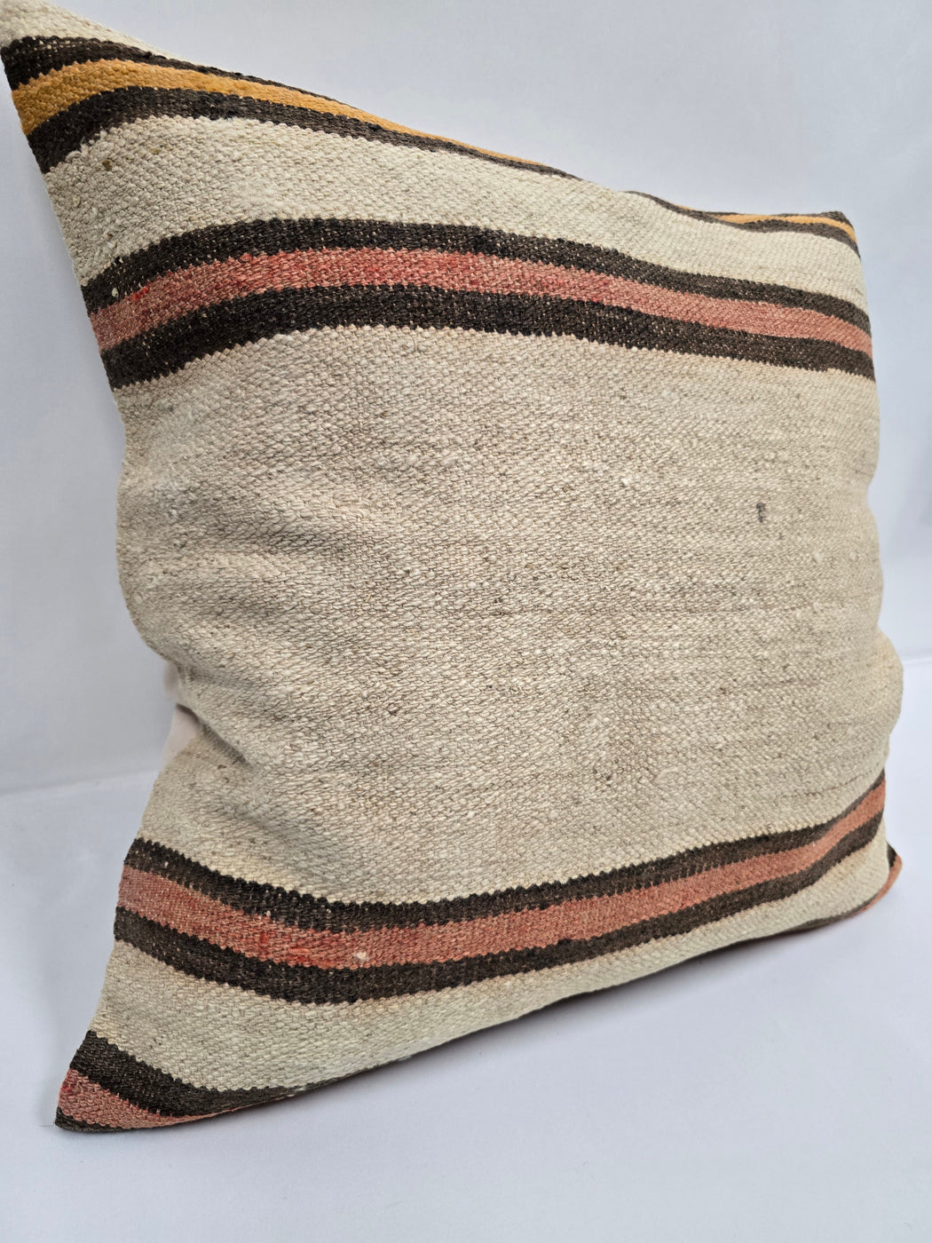 Turkish Hemp Pillow Natural Yellow Brown Pink Beige Pillow Cushion Cover 24" x 24" #9231