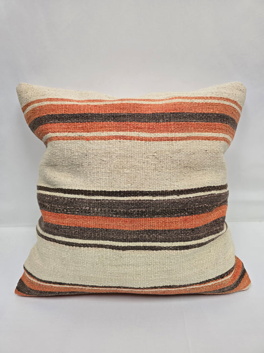Turkish Hemp Pillow Natural Orange Brown Beige Pillow Cushion Cover 24" x 24" #9230