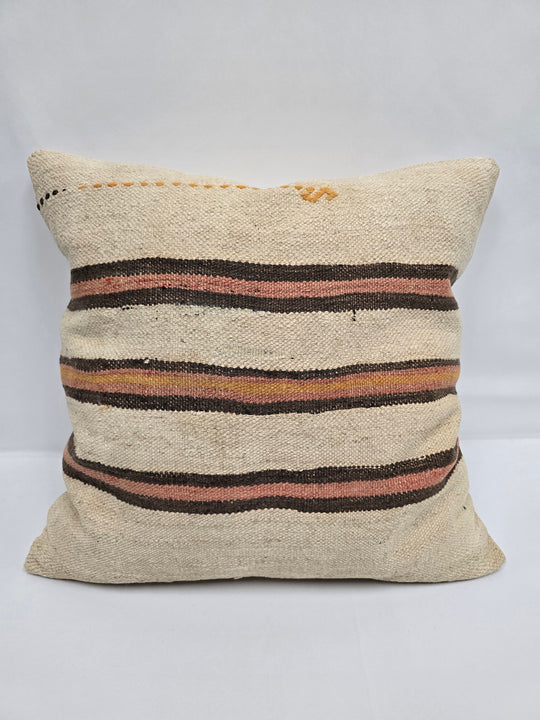 Turkish Hemp Pillow Natural Yellow Brown Pink Beige Pillow Cushion Cover 24" x 24" #9229