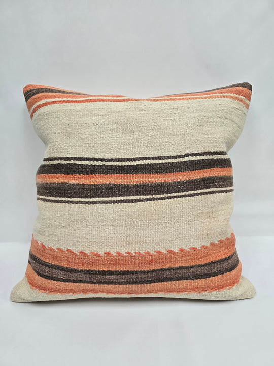 Turkish Hemp Pillow Natural Orange Brown Beige Pillow Cushion Cover 24" x 24" #9228
