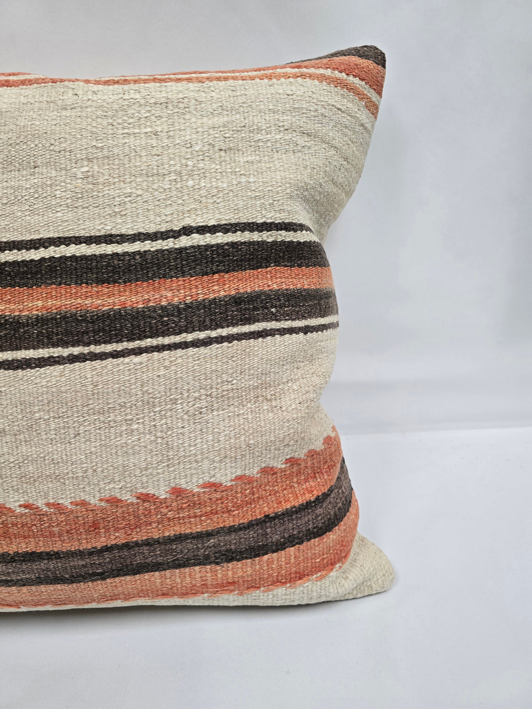Turkish Hemp Pillow Natural Orange Brown Beige Pillow Cushion Cover 24" x 24" #9228