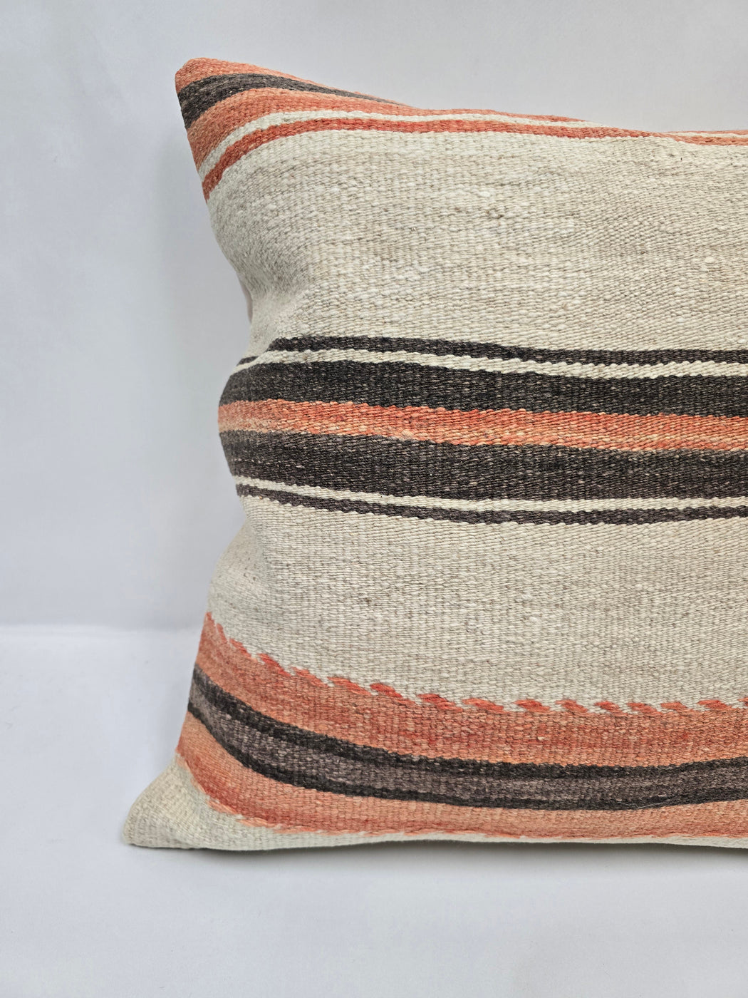 Turkish Hemp Pillow Natural Orange Brown Beige Pillow Cushion Cover 24" x 24" #9228