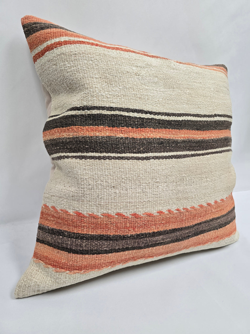 Turkish Hemp Pillow Natural Orange Brown Beige Pillow Cushion Cover 24" x 24" #9228