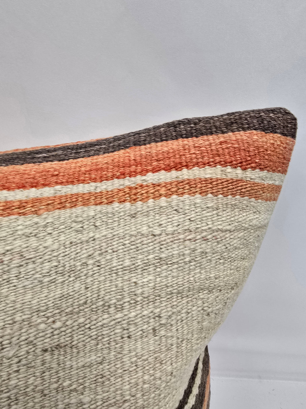 Turkish Hemp Pillow Natural Orange Brown Beige Pillow Cushion Cover 24" x 24" #9228