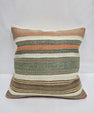 Turkish Hemp Pillow Natural Orange Green Brown Beige Pillow Cushion Cover 24" x 24" #9225