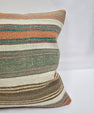 Turkish Hemp Pillow Natural Orange Green Brown Beige Pillow Cushion Cover 24" x 24" #9225