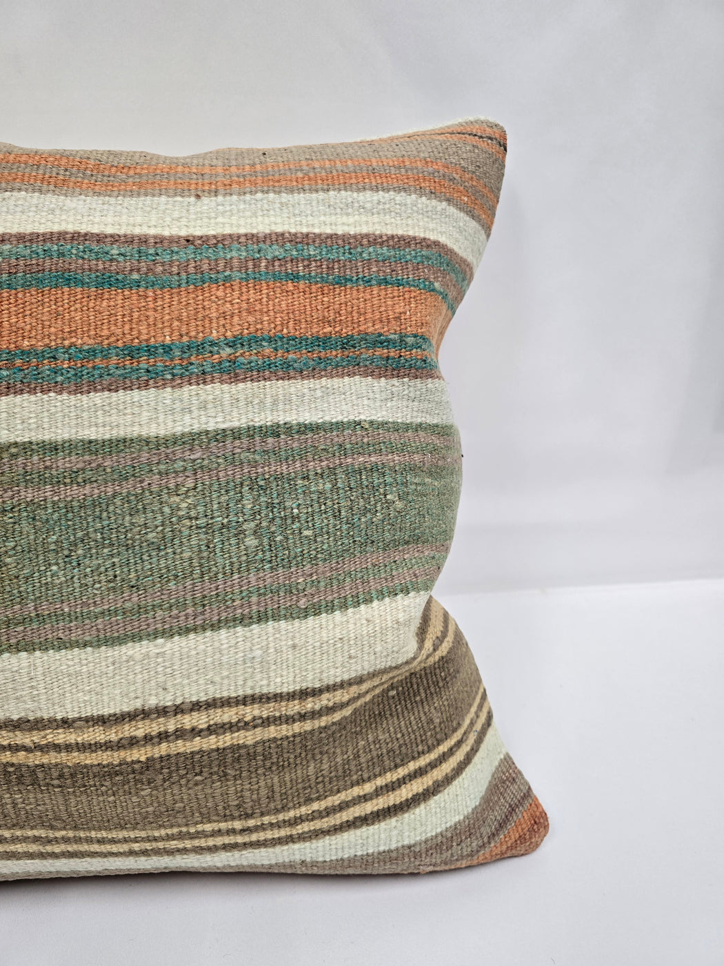 Turkish Hemp Pillow Natural Orange Green Brown Beige Pillow Cushion Cover 24" x 24" #9225