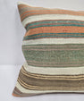 Turkish Hemp Pillow Natural Orange Green Brown Beige Pillow Cushion Cover 24" x 24" #9225