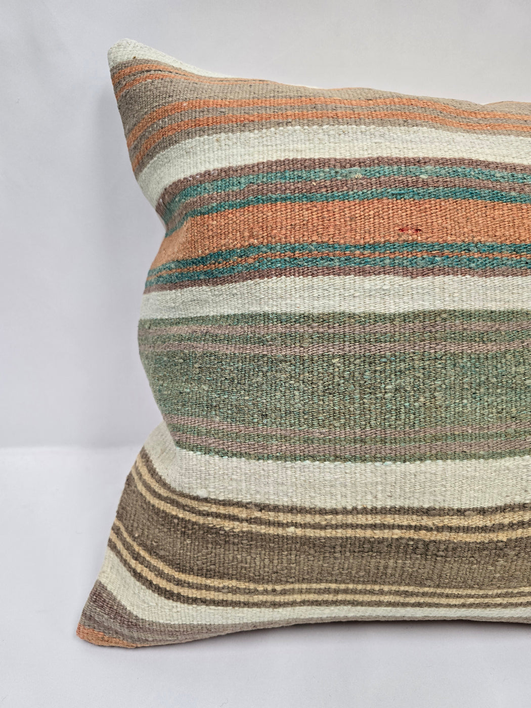 Turkish Hemp Pillow Natural Orange Green Brown Beige Pillow Cushion Cover 24" x 24" #9225