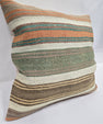 Turkish Hemp Pillow Natural Orange Green Brown Beige Pillow Cushion Cover 24" x 24" #9225