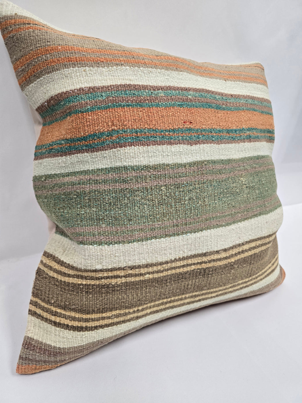 Turkish Hemp Pillow Natural Orange Green Brown Beige Pillow Cushion Cover 24" x 24" #9225