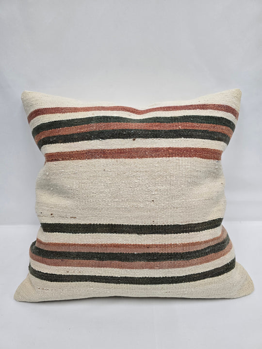 Turkish Hemp Pillow Natural Green Red Beige Pillow Cushion Cover 24" x 24" #9224