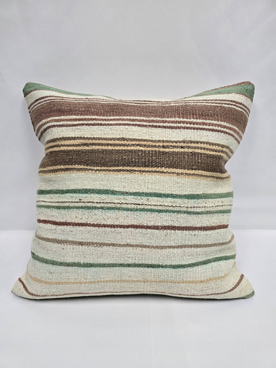 Turkish Hemp Pillow Natural Green Brown Beige Pillow Cushion Cover 24" x 24" #9223