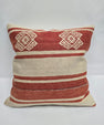 Turkish Hemp Pillow Natural Red Beige Pillow Cushion Cover 24" x 24" #9222