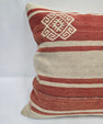 Turkish Hemp Pillow Natural Red Beige Pillow Cushion Cover 24" x 24" #9222