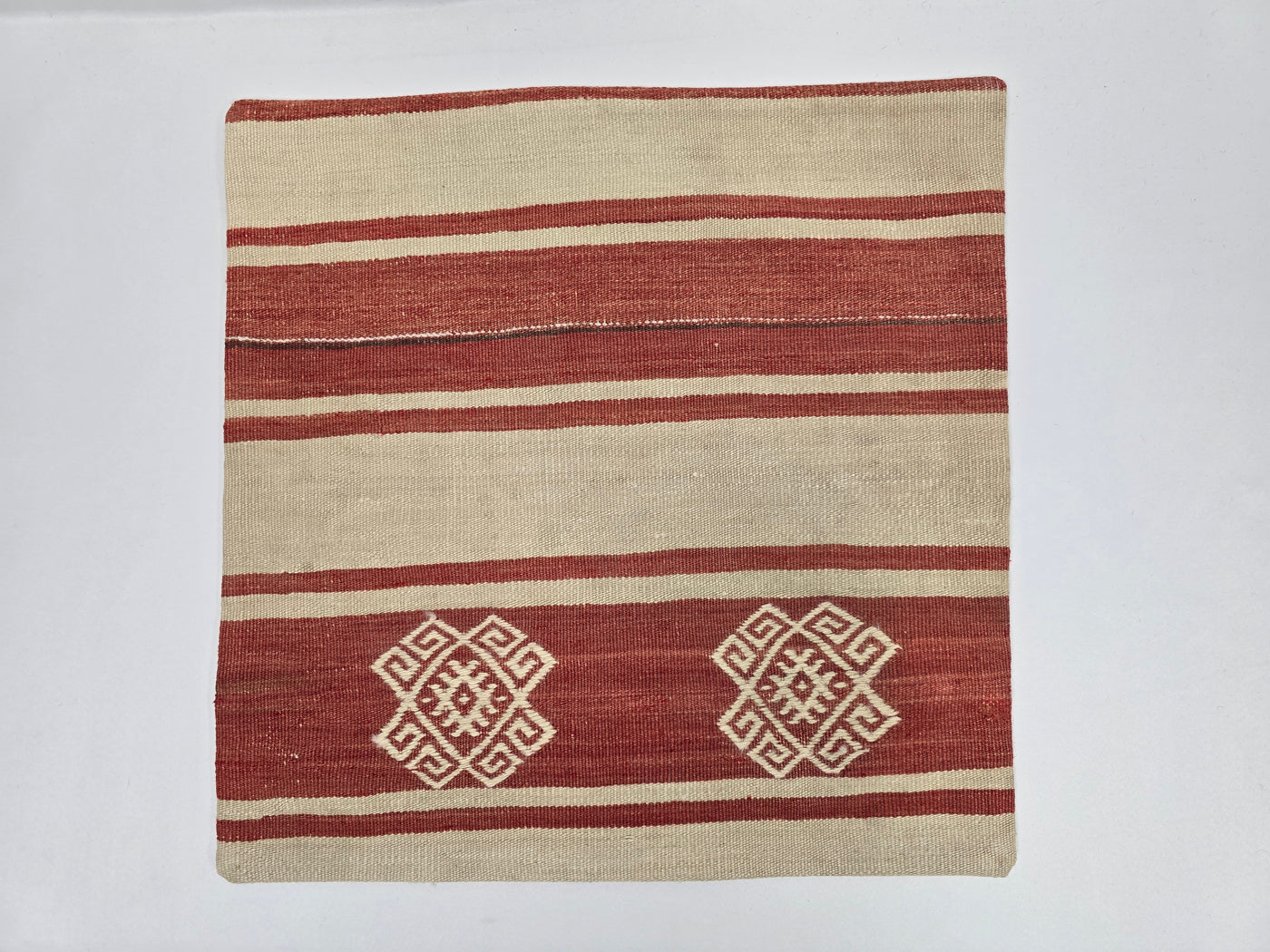Turkish Hemp Pillow Natural Red Beige Pillow Cushion Cover 24" x 24" #9222