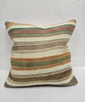 Turkish Hemp Pillow Natural Green Orange Brown Beige Pillow Cushion Cover 24" x 24" #9221