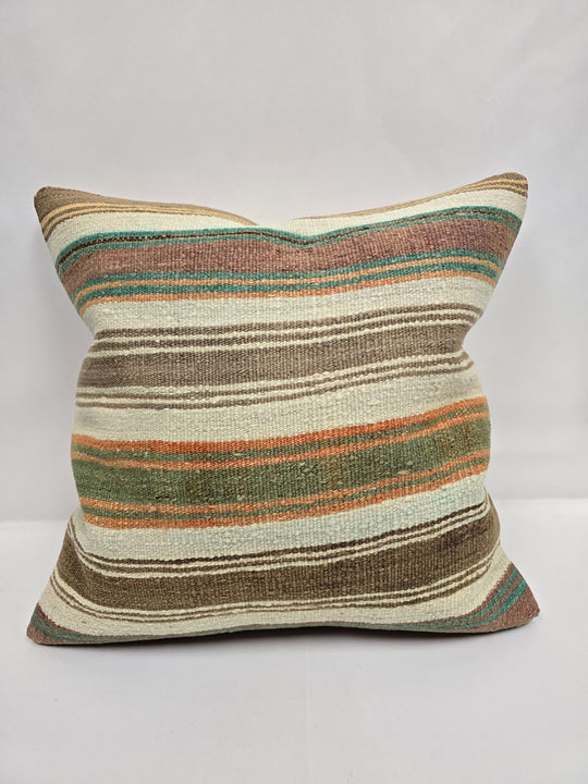 Turkish Hemp Pillow Natural Green Orange Brown Beige Pillow Cushion Cover 24" x 24" #9221