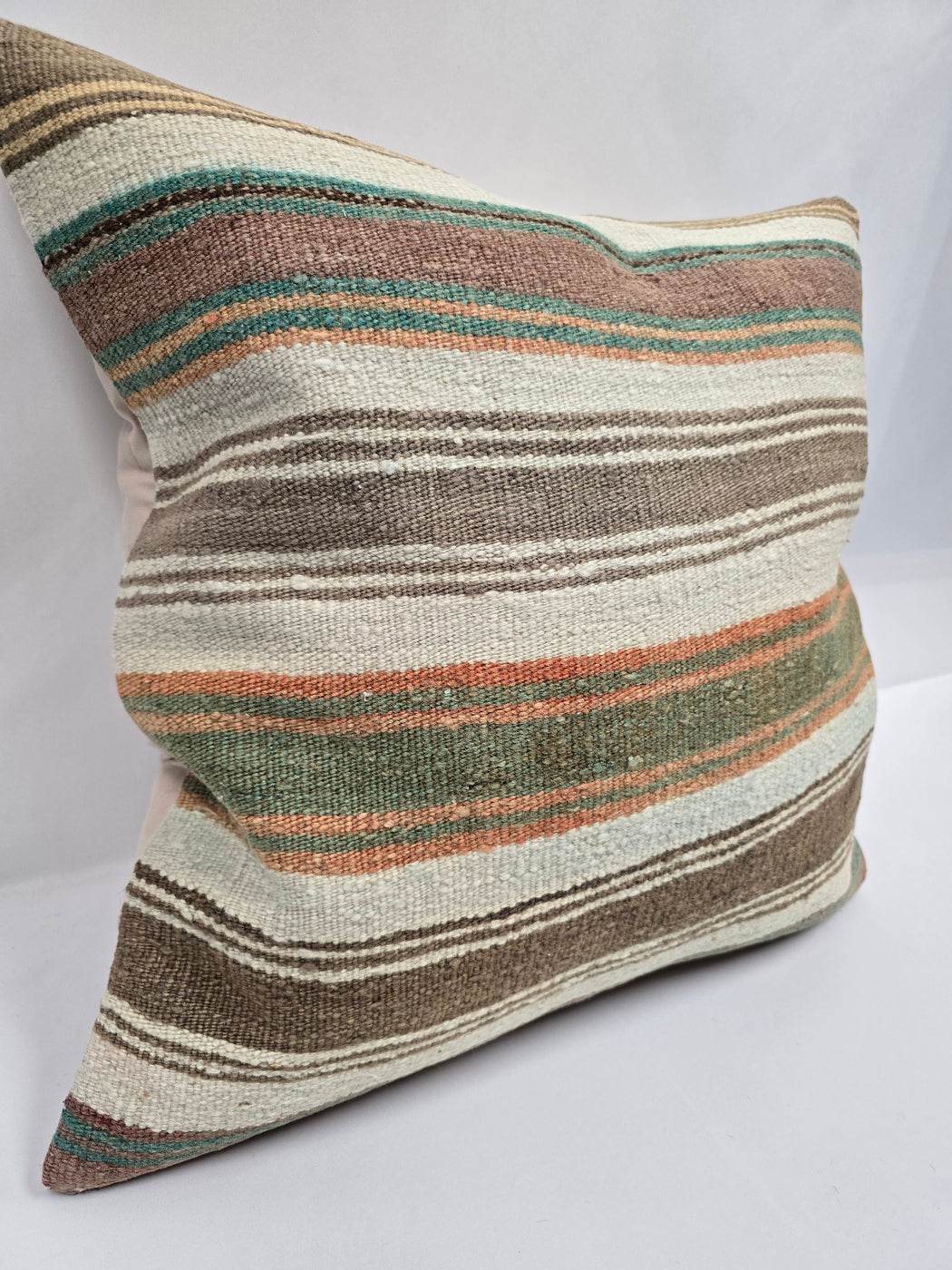 Turkish Hemp Pillow Natural Green Orange Brown Beige Pillow Cushion Cover 24" x 24" #9221