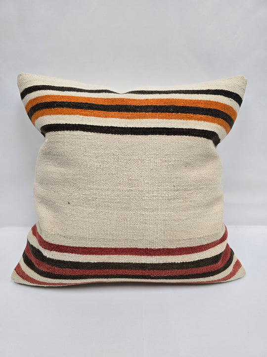 Turkish Hemp Pillow Natural Orange Brown Red Beige Pillow Cushion Cover 24" x 24" #9220