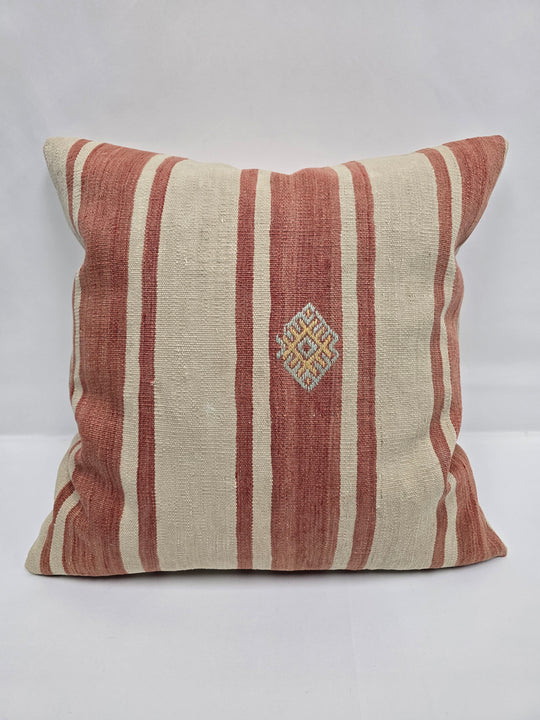 Turkish Hemp Pillow Natural Red Beige Yellow Pillow Cushion Cover 24" x 24" #9219