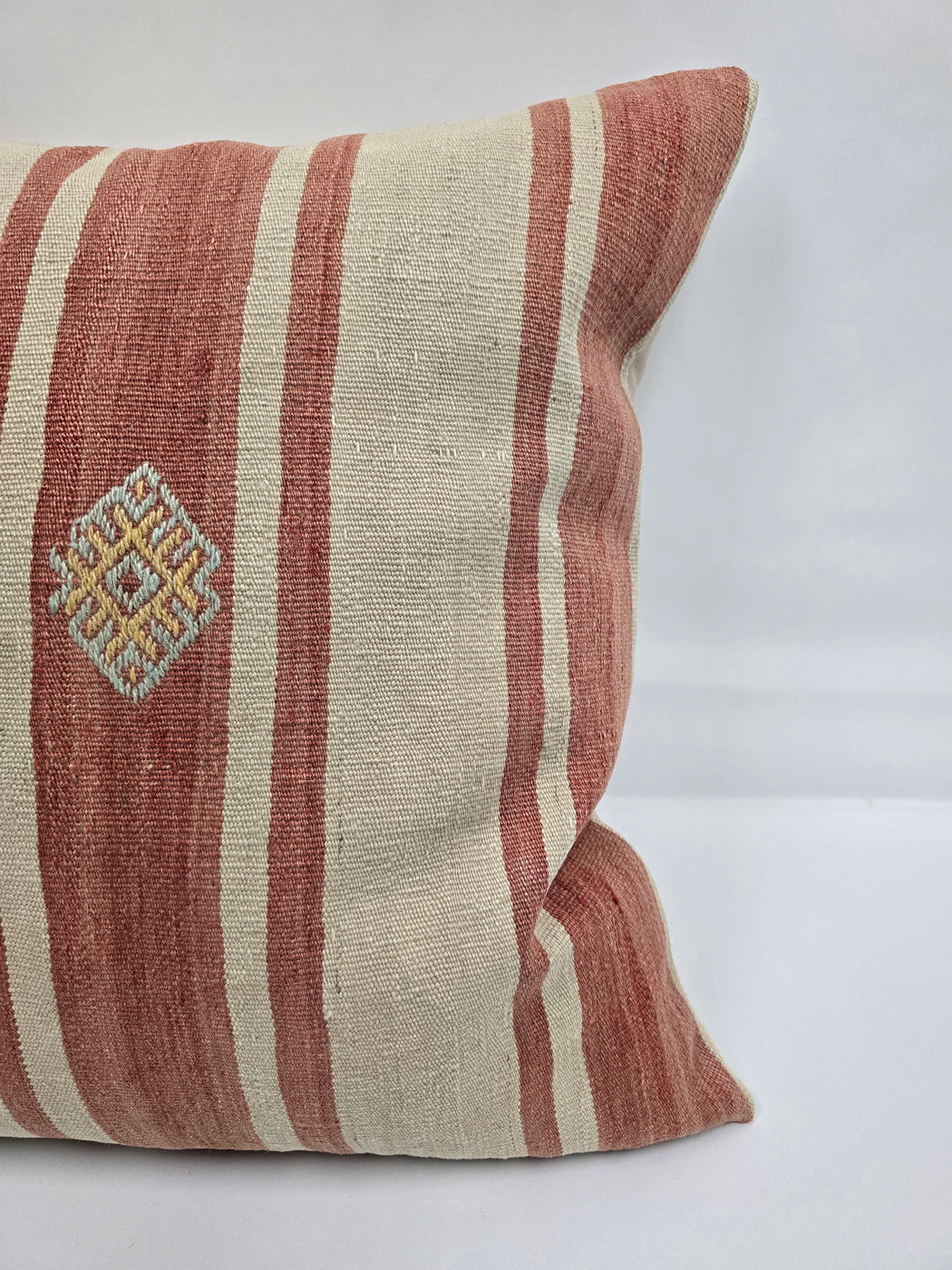 Turkish Hemp Pillow Natural Red Beige Yellow Pillow Cushion Cover 24" x 24" #9219