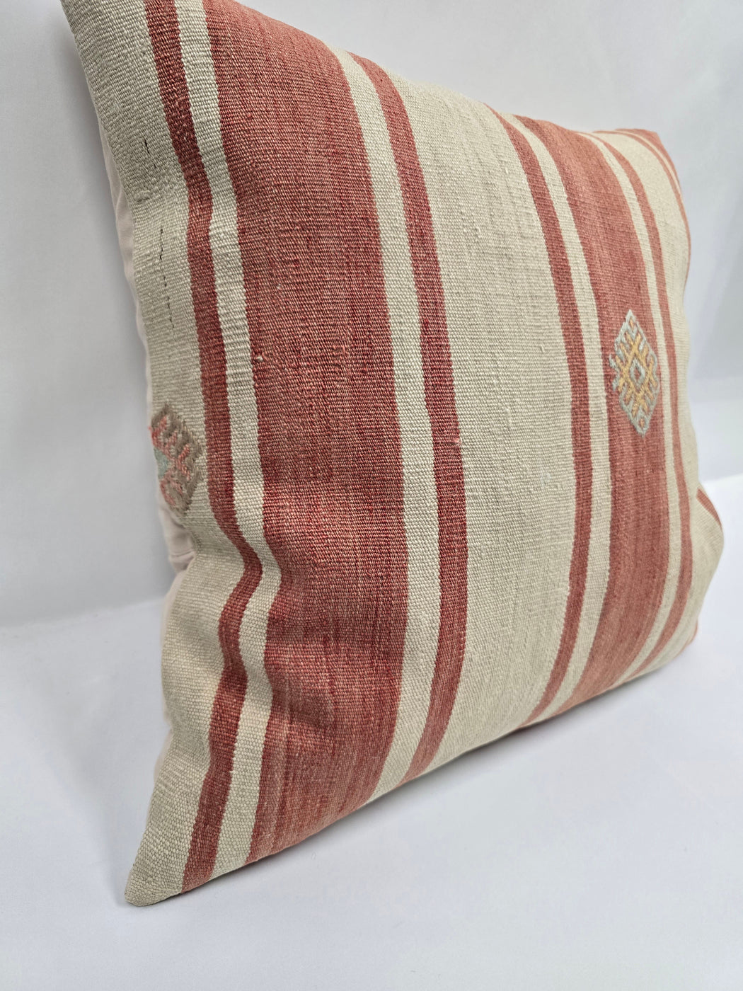 Turkish Hemp Pillow Natural Red Beige Yellow Pillow Cushion Cover 24" x 24" #9219