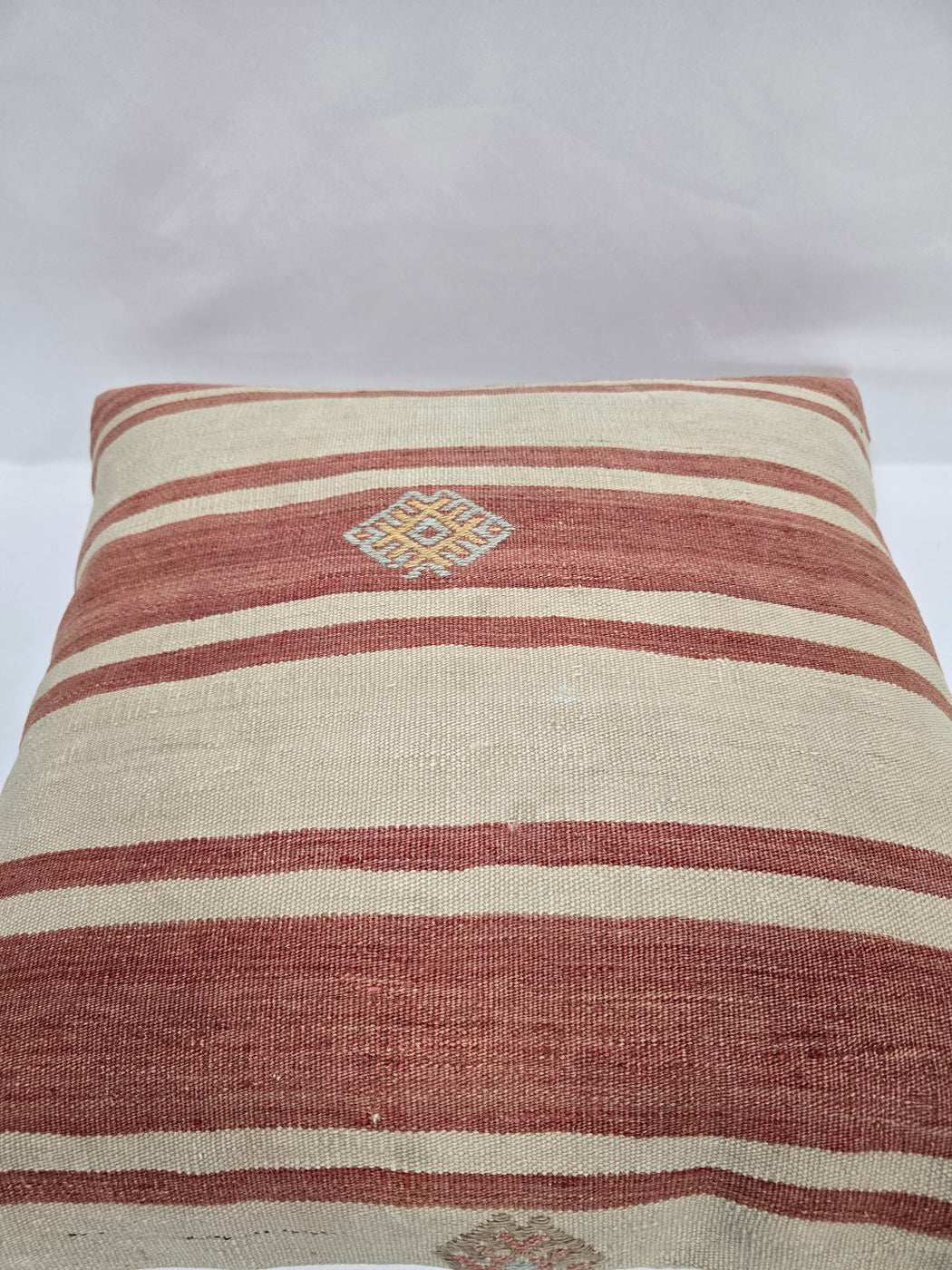 Turkish Hemp Pillow Natural Red Beige Yellow Pillow Cushion Cover 24" x 24" #9219
