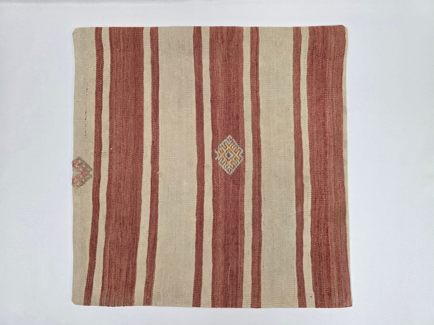Turkish Hemp Pillow Natural Red Beige Yellow Pillow Cushion Cover 24" x 24" #9219