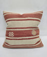 Turkish Hemp Pillow Natural Red Beige Yellow Pillow Cushion Cover 24" x 24" #9218