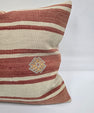 Turkish Hemp Pillow Natural Red Beige Yellow Pillow Cushion Cover 24" x 24" #9218