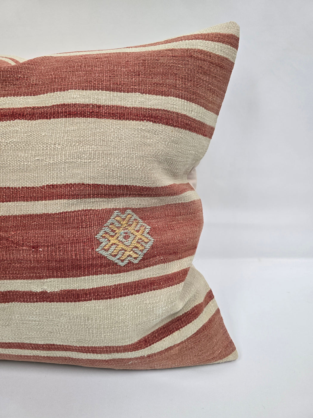Turkish Hemp Pillow Natural Red Beige Yellow Pillow Cushion Cover 24" x 24" #9218