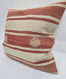 Turkish Hemp Pillow Natural Red Beige Yellow Pillow Cushion Cover 24" x 24" #9218