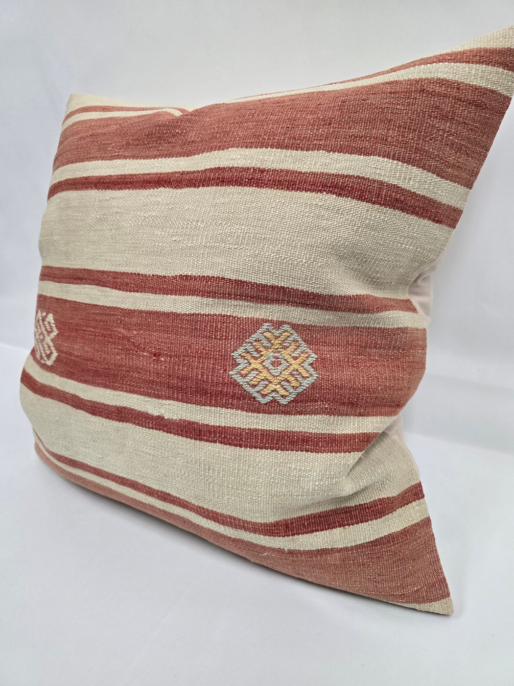 Turkish Hemp Pillow Natural Red Beige Yellow Pillow Cushion Cover 24" x 24" #9218