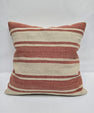 Turkish Hemp Pillow Natural Red Beige Pillow Cushion Cover 24" x 24" #9216