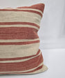 Turkish Hemp Pillow Natural Red Beige Pillow Cushion Cover 24" x 24" #9216