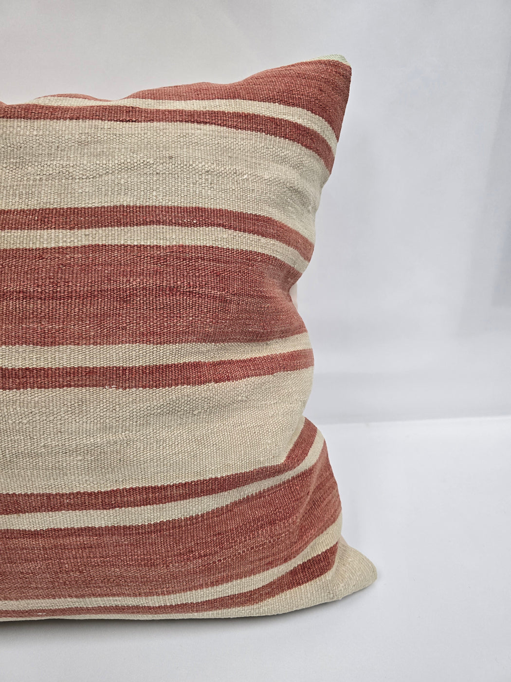 Turkish Hemp Pillow Natural Red Beige Pillow Cushion Cover 24" x 24" #9216