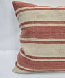 Turkish Hemp Pillow Natural Red Beige Pillow Cushion Cover 24" x 24" #9216
