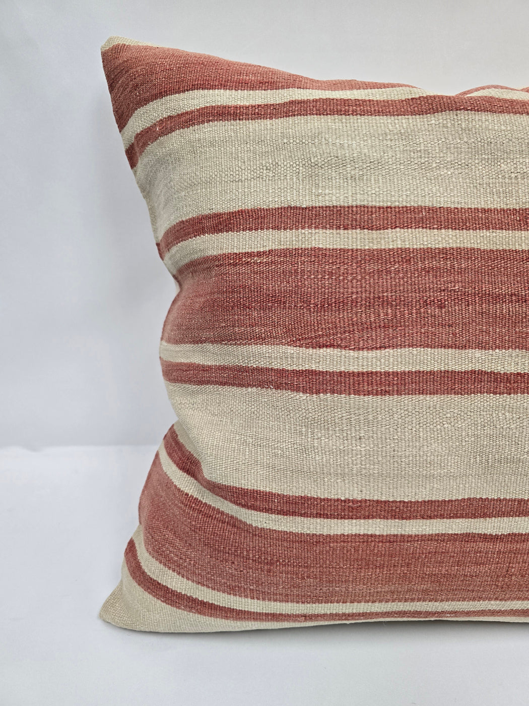 Turkish Hemp Pillow Natural Red Beige Pillow Cushion Cover 24" x 24" #9216