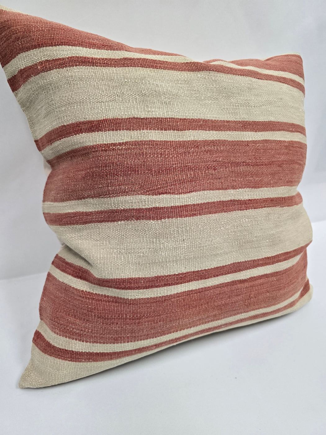 Turkish Hemp Pillow Natural Red Beige Pillow Cushion Cover 24" x 24" #9216