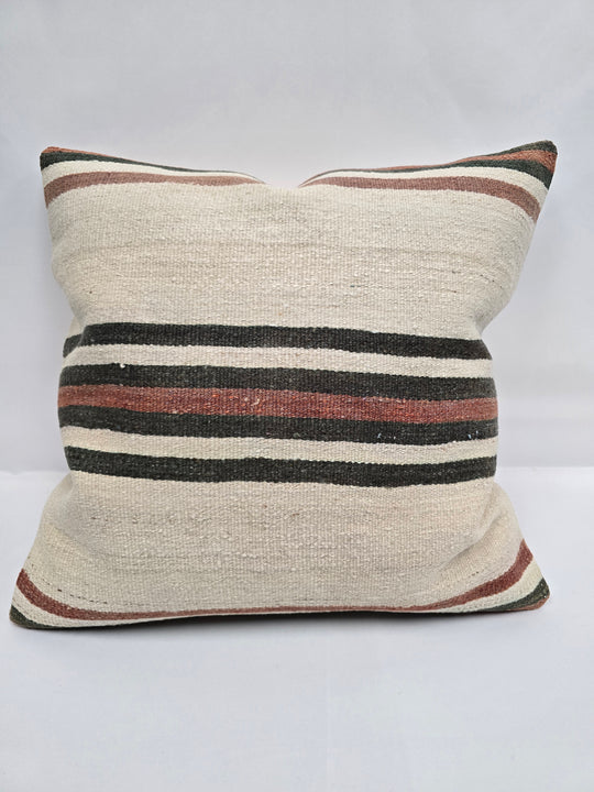 Turkish Hemp Pillow Natural Red Brown Green Beige Pillow Cushion Cover 24" x 24" #9215