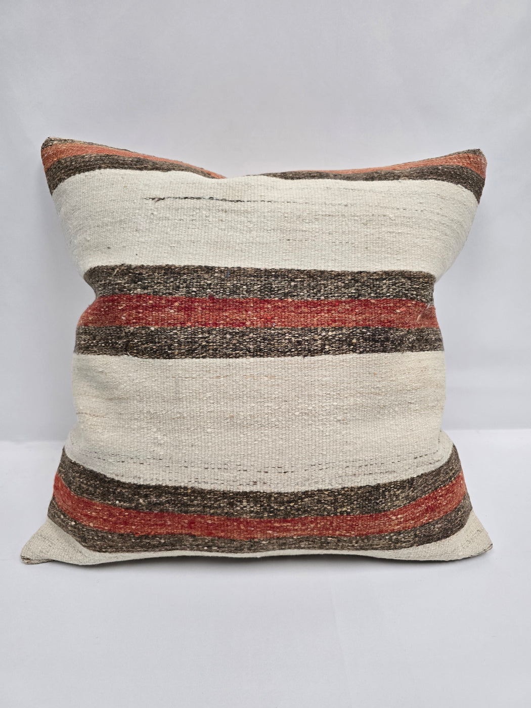 Turkish Hemp Pillow Natural Brown Red Beige Pillow Cushion Cover 24" x 24" #9214